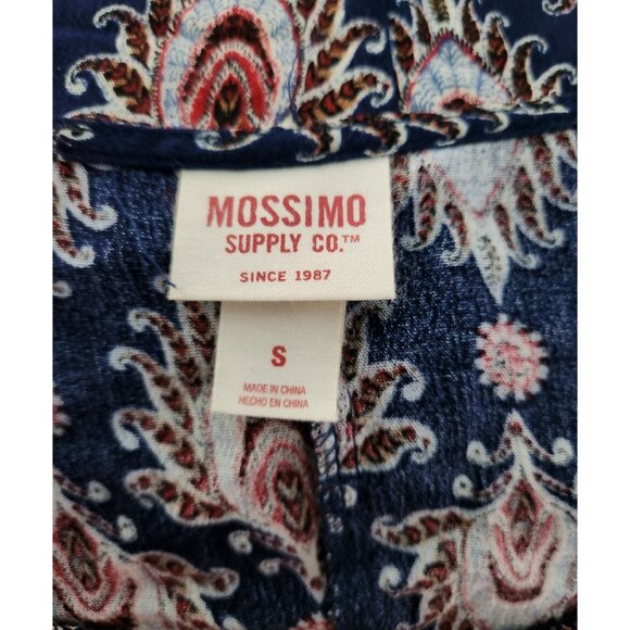 Mossimo Supply Co. Blue & Red Paisley Print Bell Sleeve Tunic Top S - Picture 3 of 4